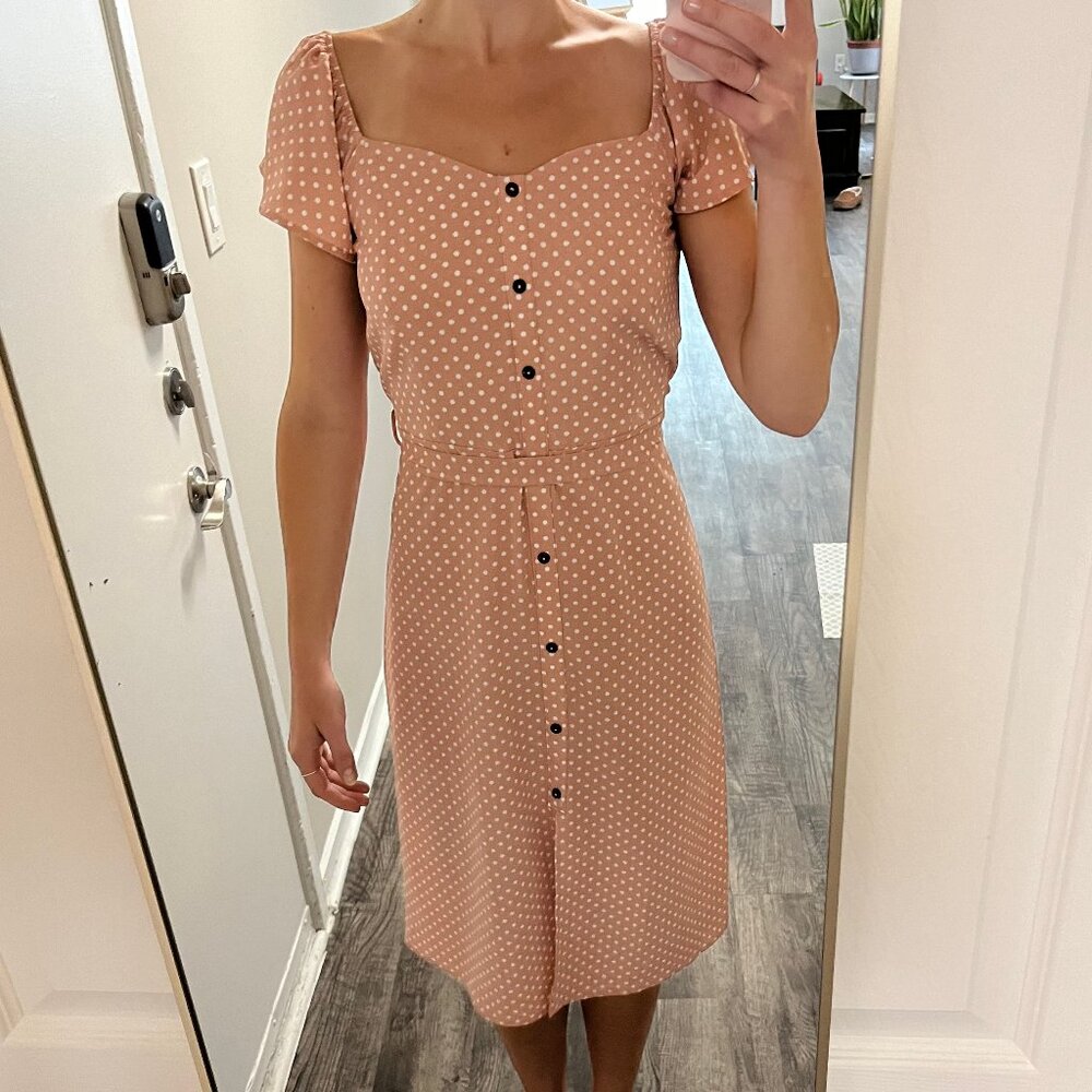 Pink & White Polka Dot Dress
